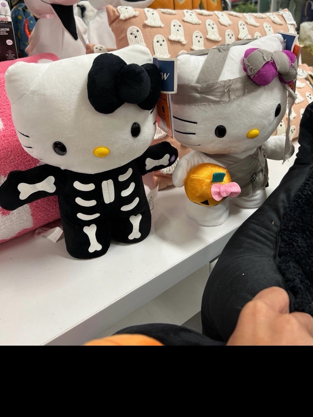 Hello Kitty Halloween plush side steppers SKELETON AND MUMMY Set
